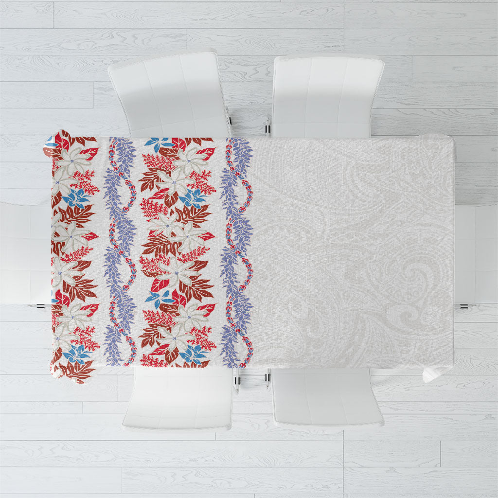 Monstera Tiare Plumeria Tablecloth Red Polynesian Pattern LT01 Red - Polynesian Pride
