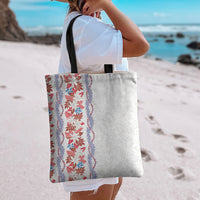 Monstera Tiare Plumeria Tote Bag Red Polynesian Pattern LT01 - Polynesian Pride