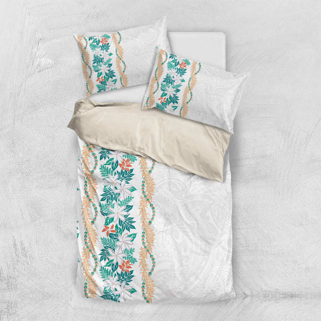 Monstera Tiare Plumeria Bedding Set Teal Polynesian Pattern LT01 US Twin 172cm x 218cm Teal - Polynesian Pride