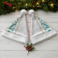 Monstera Tiare Plumeria Christmas Santa Hat Teal Polynesian Pattern LT01 - Polynesian Pride