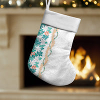 Monstera Tiare Plumeria Christmas Stocking Teal Polynesian Pattern LT01 Set of 2 Teal - Polynesian Pride