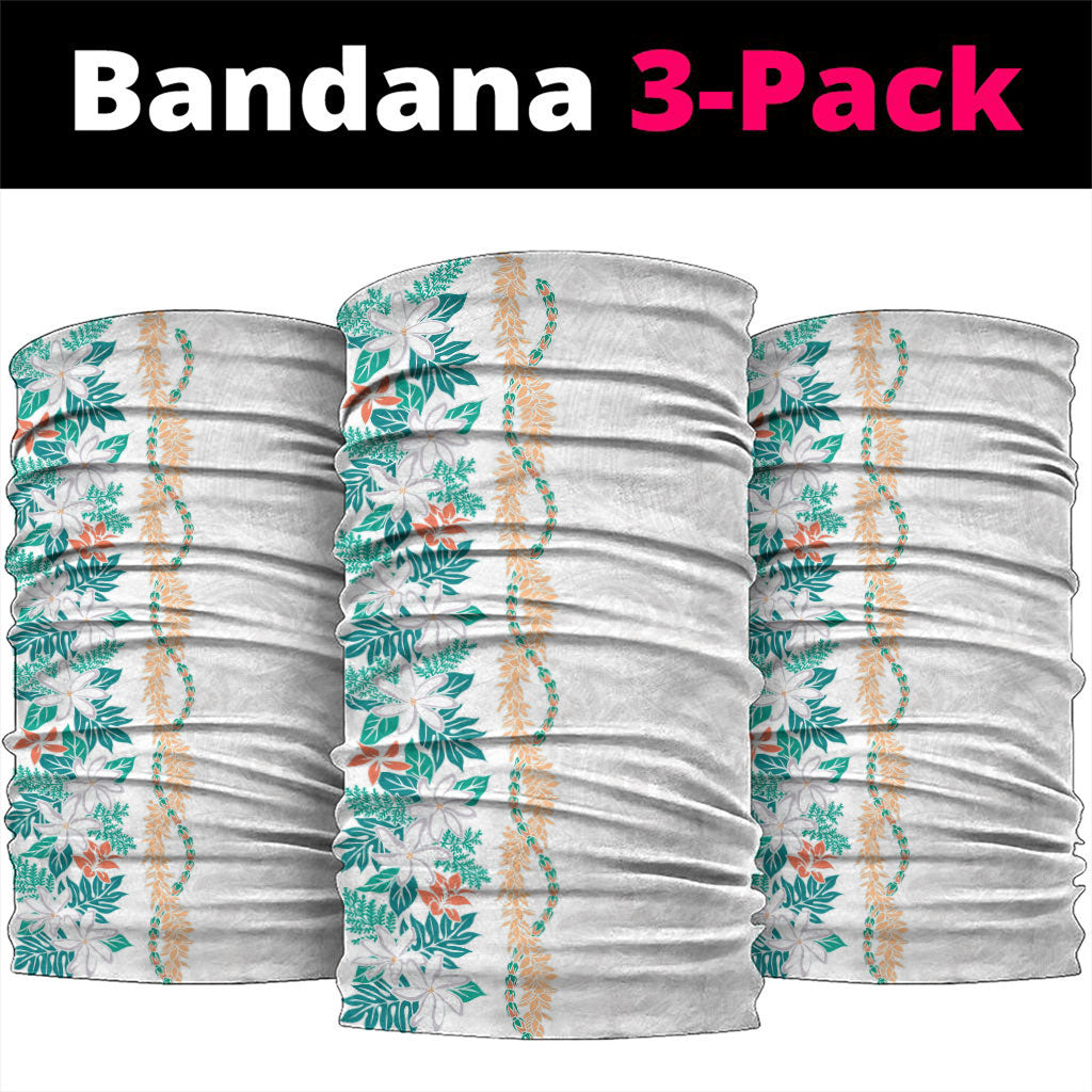 Monstera Tiare Plumeria Neck Gaiter Teal Polynesian Pattern LT01 package One Size: 25*50cm Teal - Polynesian Pride