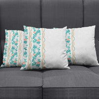 Monstera Tiare Plumeria Pillow Cover Teal Polynesian Pattern LT01 - Polynesian Pride