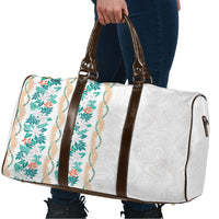 Monstera Tiare Plumeria Travel Bag Teal Polynesian Pattern LT01 - Polynesian Pride