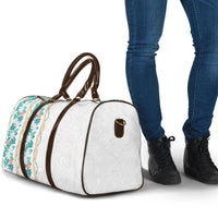 Monstera Tiare Plumeria Travel Bag Teal Polynesian Pattern LT01 - Polynesian Pride
