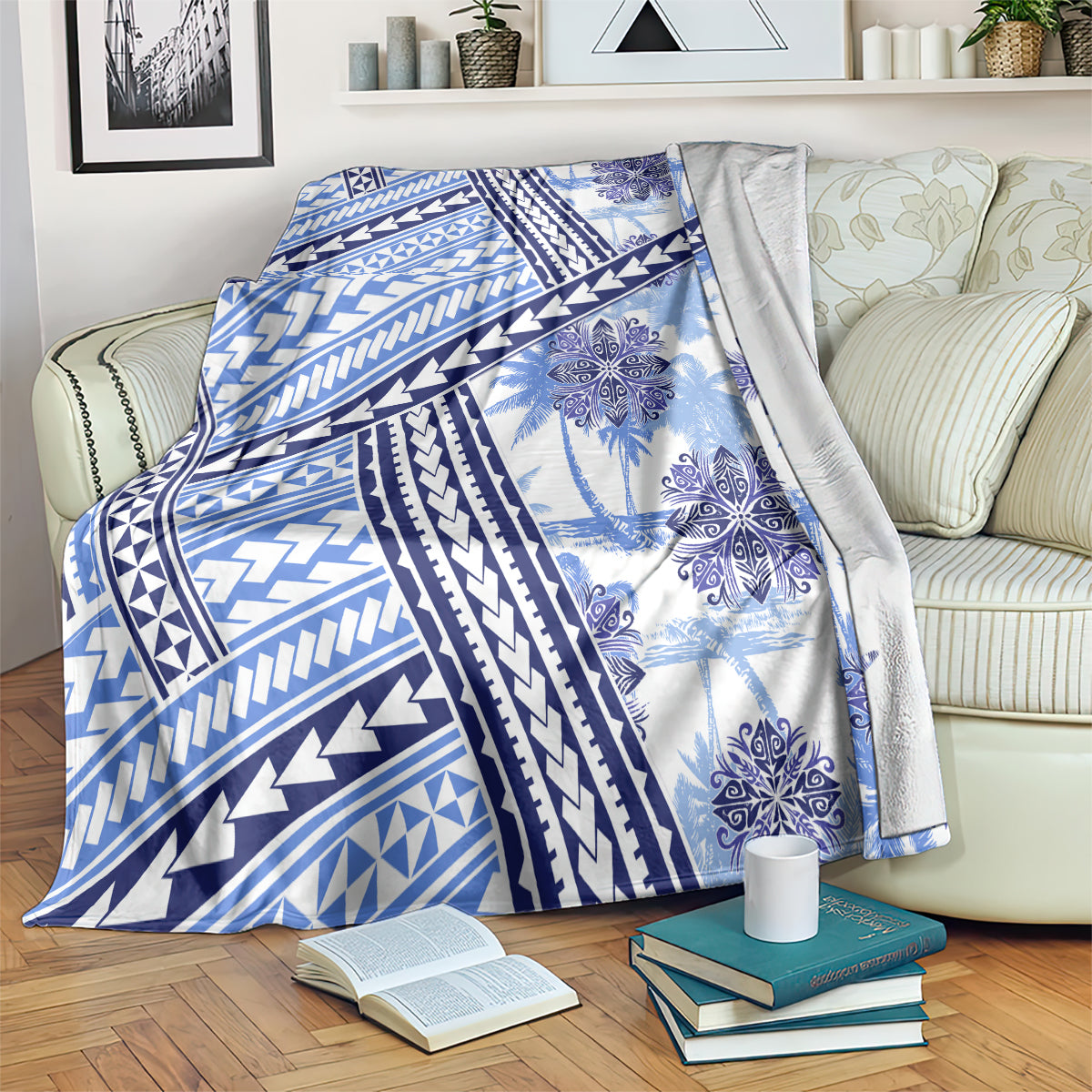 Hawaii Quilt Blanket Kakau Polynesian Pattern Blue Version LT01 - Polynesian Pride