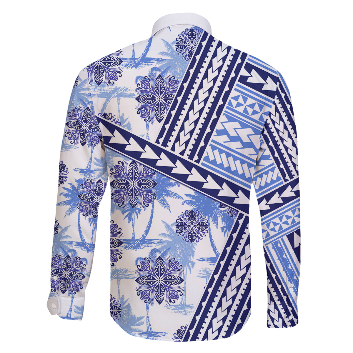 Hawaii Quilt Family Matching Off Shoulder Maxi Dress and Hawaiian Shirt Kakau Polynesian Pattern Blue Version LT01 - Polynesian Pride