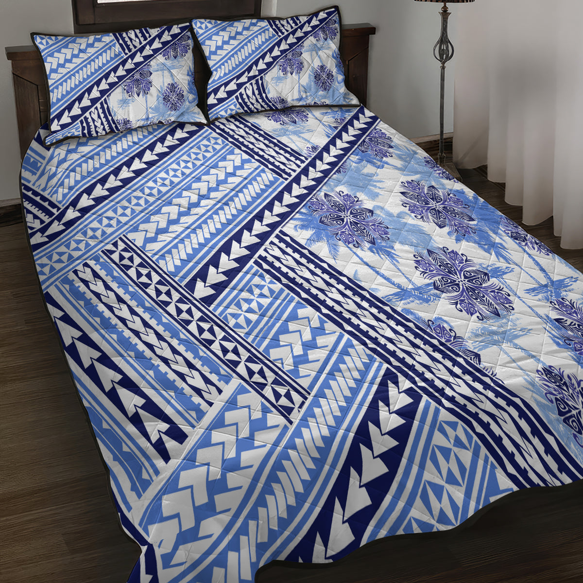 Hawaii Quilt Quilt Bed Set Kakau Polynesian Pattern Blue Version LT01 - Polynesian Pride
