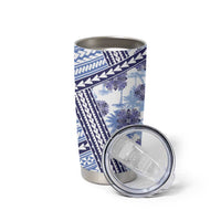 Hawaii Quilt Tumbler Cup Kakau Polynesian Pattern Blue Version