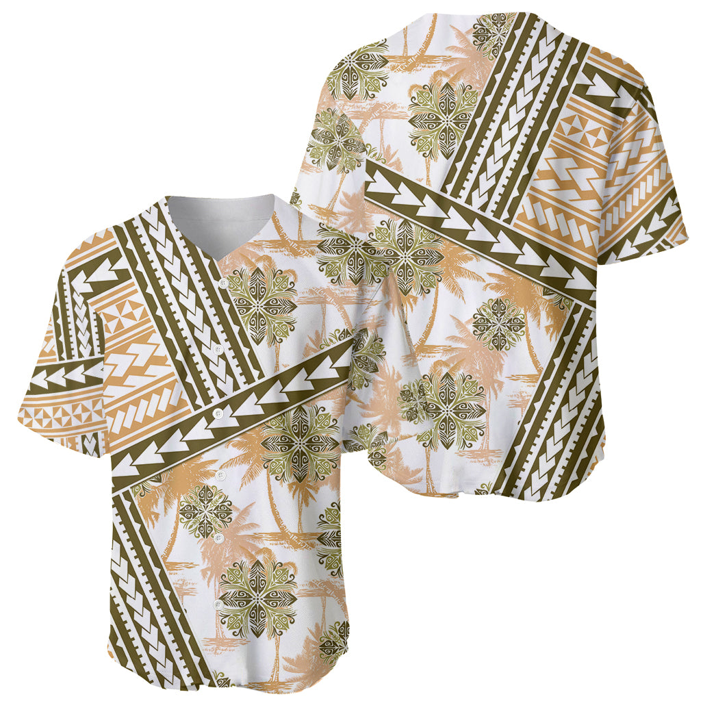 Hawaii Quilt Baseball Jersey Kakau Polynesian Pattern Gold Version LT01 - Polynesian Pride