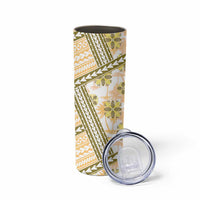 Hawaii Quilt Skinny Tumbler Kakau Polynesian Pattern Gold Version