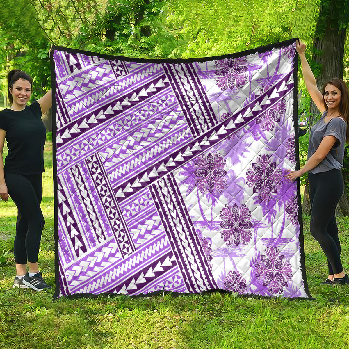 Hawaii Quilt Quilt Kakau Polynesian Pattern Lilac Version LT01 - Polynesian Pride