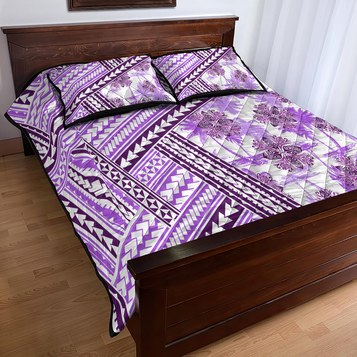 Hawaii Quilt Quilt Bed Set Kakau Polynesian Pattern Lilac Version LT01 - Polynesian Pride
