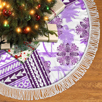 Hawaii Quilt Tree Skirt Kakau Polynesian Pattern Lilac Version LT01 - Polynesian Pride