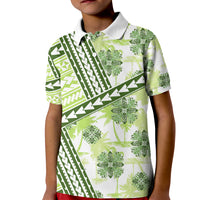 Hawaii Quilt Kid Polo Shirt Kakau Polynesian Pattern Olive Green Version LT01 Kid Green - Polynesian Pride