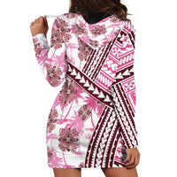 Hawaii Quilt Hoodie Dress Kakau Polynesian Pattern Mauve Pink Version LT01 - Polynesian Pride