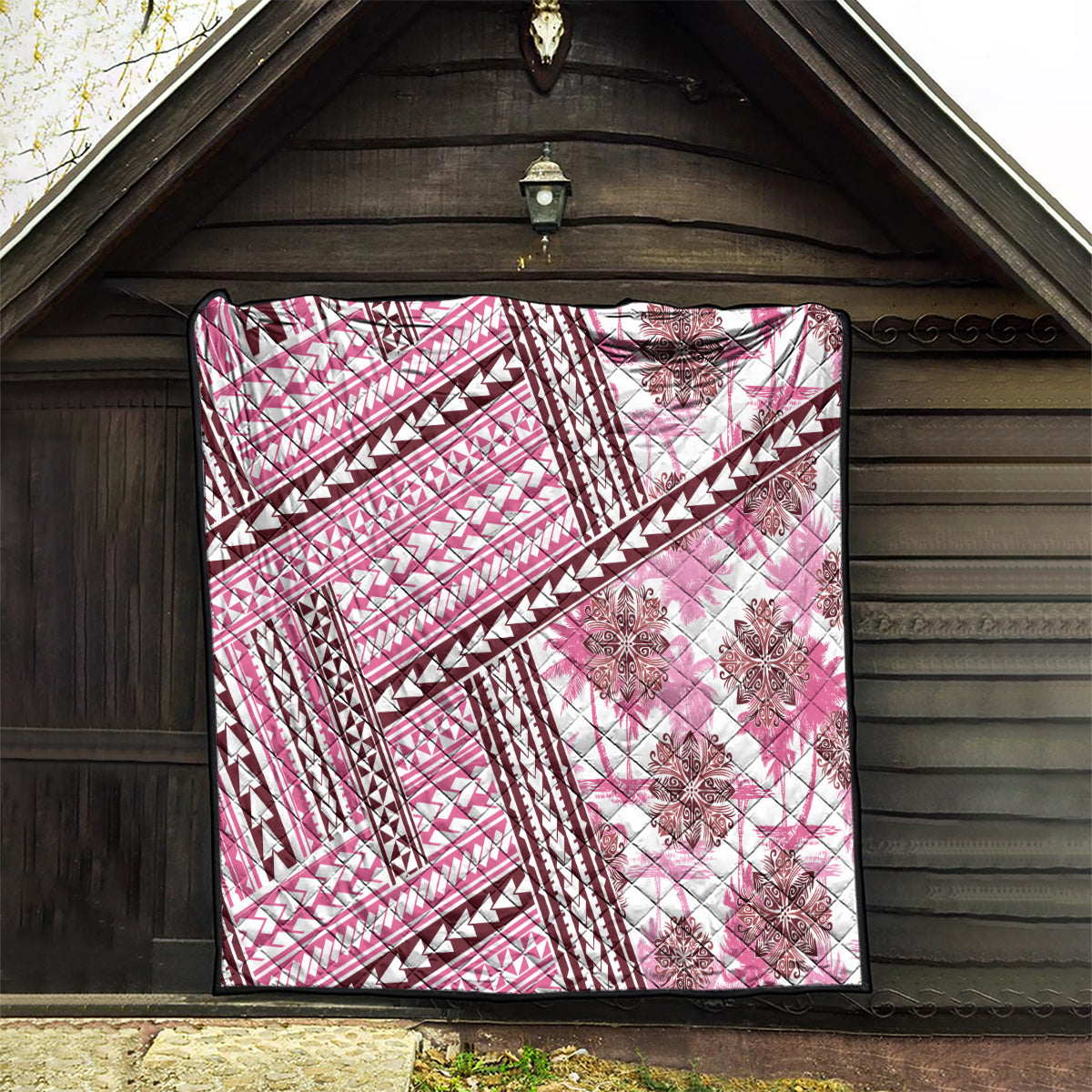 Hawaii Quilt Quilt Kakau Polynesian Pattern Mauve Pink Version LT01 - Polynesian Pride