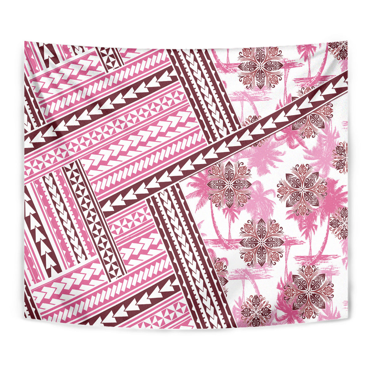 Hawaii Quilt Tapestry Kakau Polynesian Pattern Mauve Pink Version LT01 - Polynesian Pride
