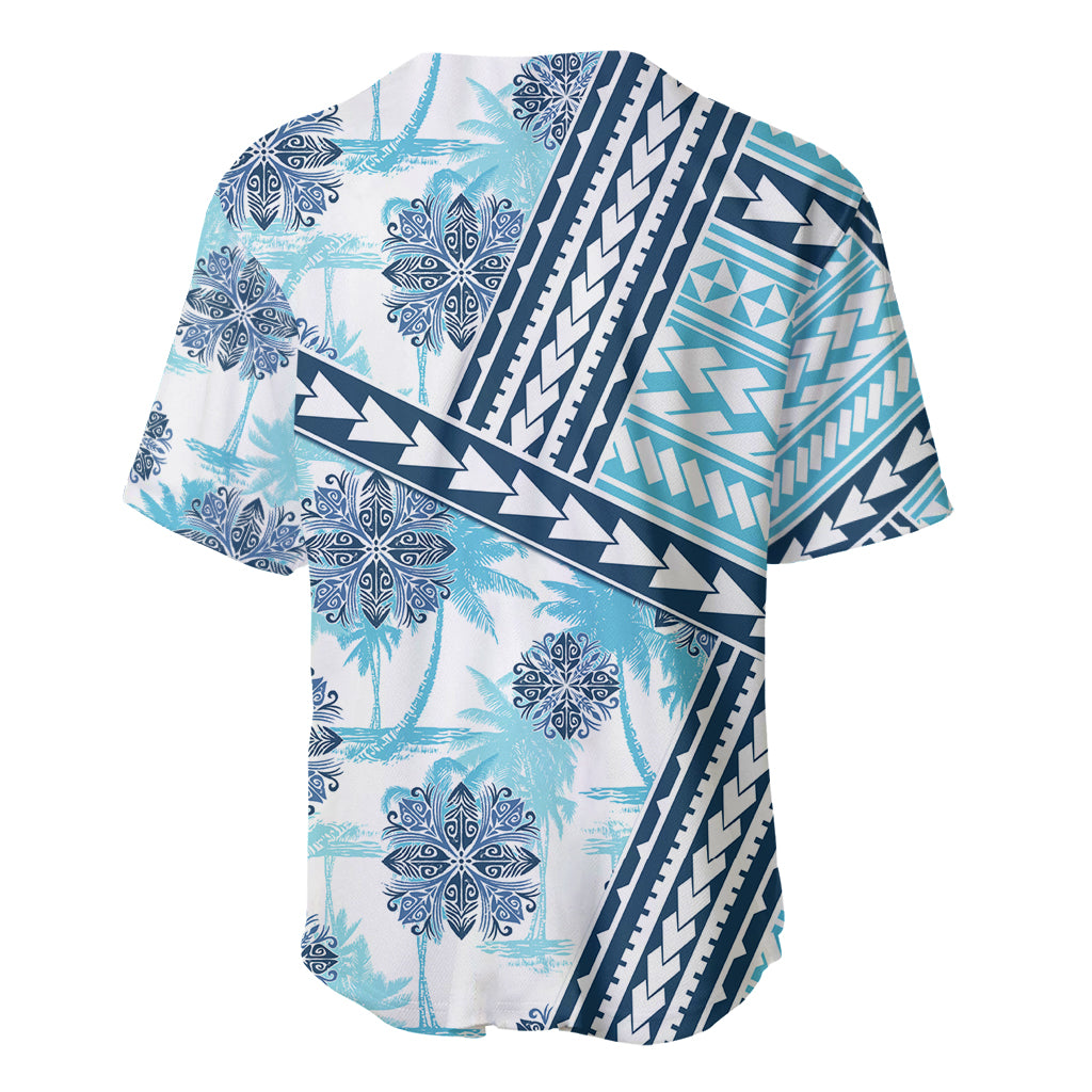 Hawaii Quilt Baseball Jersey Kakau Polynesian Pattern Sky Blue Version LT01 - Polynesian Pride