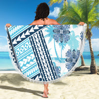 Hawaii Quilt Beach Blanket Kakau Polynesian Pattern Sky Blue Version LT01 - Polynesian Pride