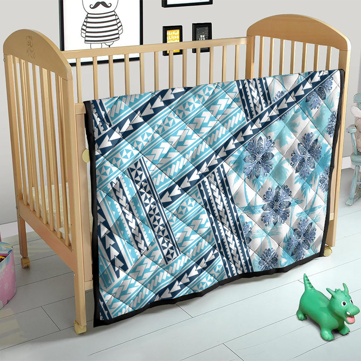 Hawaii Quilt Quilt Kakau Polynesian Pattern Sky Blue Version LT01 - Polynesian Pride