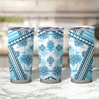 Hawaii Quilt Tumbler Cup Kakau Polynesian Pattern Sky Blue Version