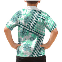 Hawaii Quilt Family Matching Mermaid Dress and Hawaiian Shirt Kakau Polynesian Pattern Teal Version LT01 - Polynesian Pride