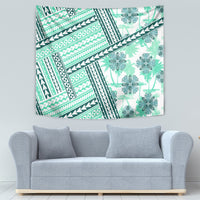Hawaii Quilt Tapestry Kakau Polynesian Pattern Teal Version LT01 - Polynesian Pride