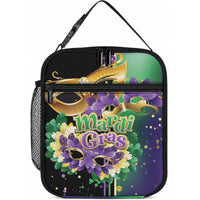Mardi Gras Lunch Bag Carnival Feathers Masks LT01 10.2 × 8.3 × 4.3 inch Colorful - Polynesian Pride
