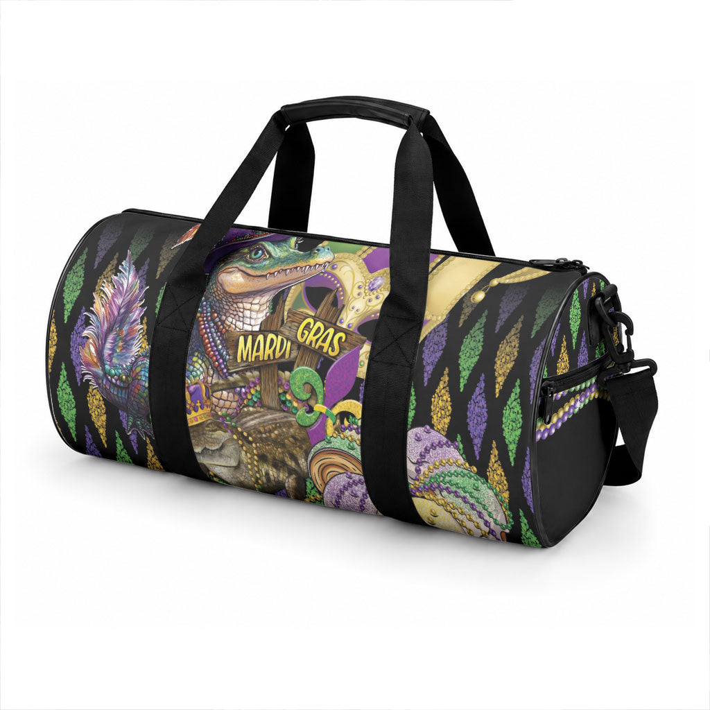 Mardi Gras Alligator Duffle Bag Fleur De Lis Glitter Style LT01 - Polynesian Pride