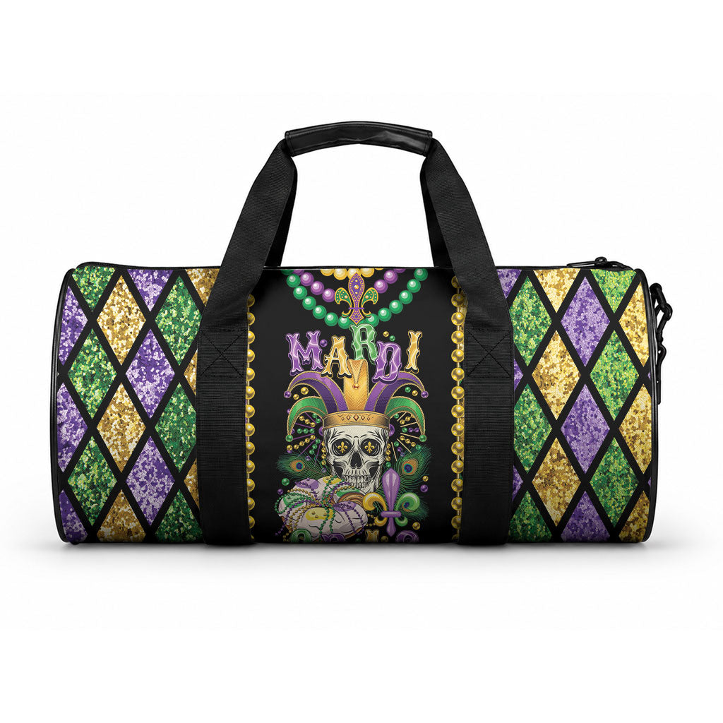 Mardi Gras Skull Duffle Bag Beads Fleur De Lis LT01 One size Colorful - Polynesian Pride