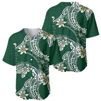 Polynesian Hawaiian Plumeria Tribal Pattern Baseball Jersey Green Version LT01 - Polynesian Pride