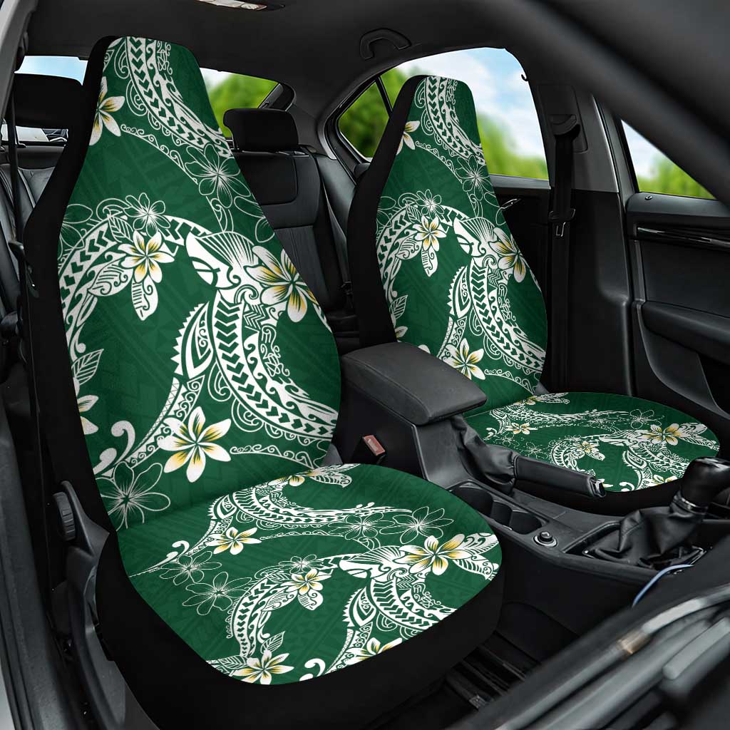 Polynesian Hawaiian Plumeria Tribal Pattern Car Seat Cover Green Version