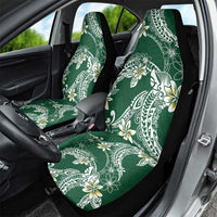 Polynesian Hawaiian Plumeria Tribal Pattern Car Seat Cover Green Version