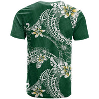 Polynesian Hawaiian Plumeria Tribal Pattern T Shirt Green Version