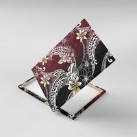 Polynesian Hawaiian Plumeria Tribal Pattern Canvas Wall Art Special Wine Red Version