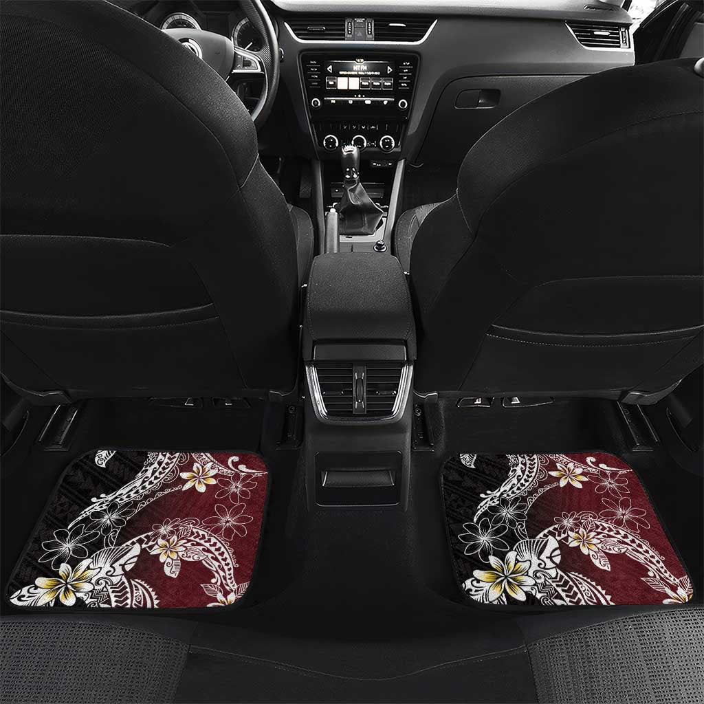 Polynesian Hawaiian Plumeria Tribal Pattern Car Mats Special Wine Red Version