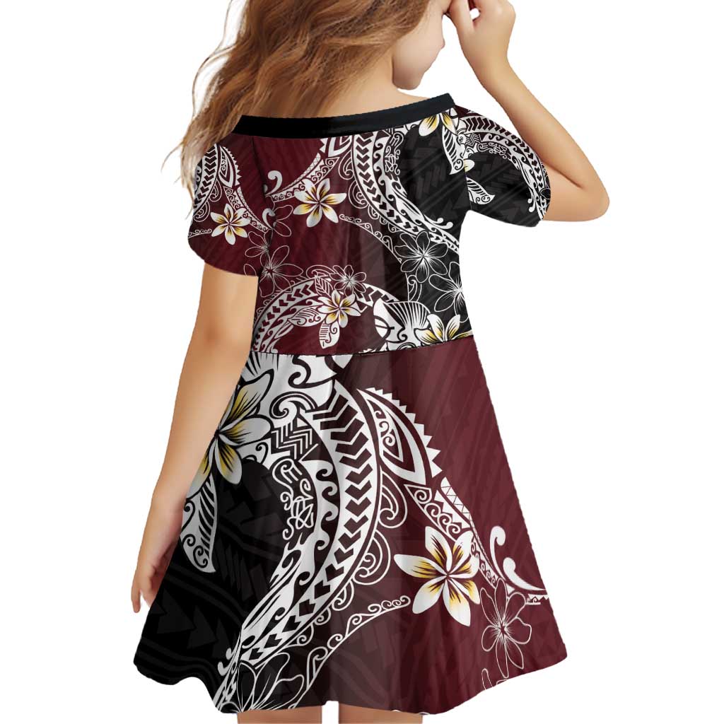 Polynesian Hawaiian Plumeria Tribal Pattern Family Matching Puletasi and Hawaiian Shirt Special Wine Red Version LT01 - Polynesian Pride