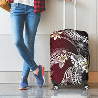 Polynesian Hawaiian Plumeria Tribal Pattern Luggage Cover Special Wine Red Version