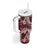 Polynesian Hawaiian Plumeria Tribal Pattern Tumbler With Handle Special Wine Red Version