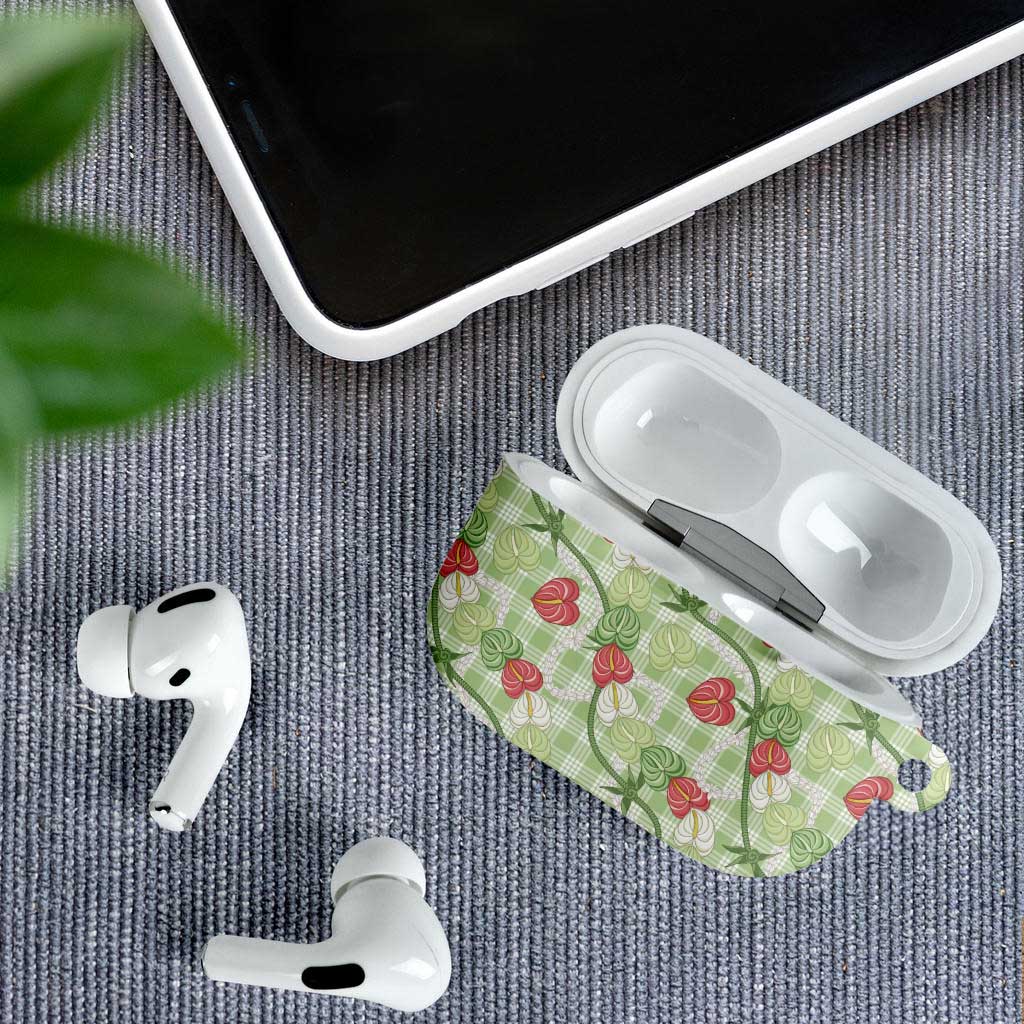 Anthurium Pikake Ti Leaf Palaka AirPods Case Green Version LT01 - Polynesian Pride