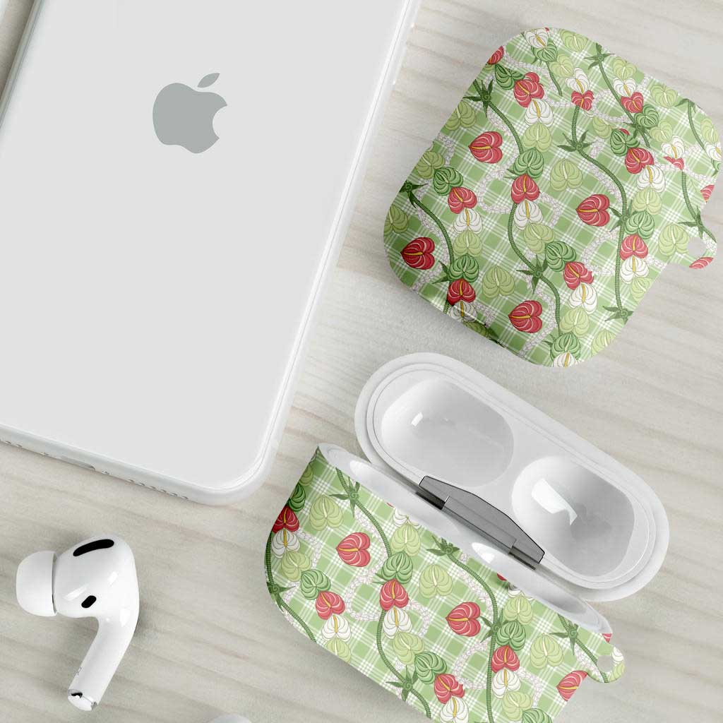 Anthurium Pikake Ti Leaf Palaka AirPods Case Green Version LT01 - Polynesian Pride