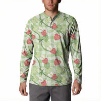 Anthurium Pikake Ti Leaf Palaka Button Sweatshirt Green Version