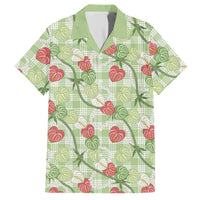 Anthurium Pikake Ti Leaf Palaka Hawaiian Shirt Green Version LT01 Green - Polynesian Pride