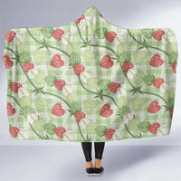 Anthurium Pikake Ti Leaf Palaka Hooded Blanket Green Version LT01 One Size Green - Polynesian Pride