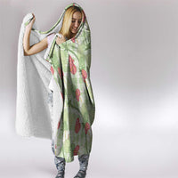 Anthurium Pikake Ti Leaf Palaka Hooded Blanket Green Version LT01 - Polynesian Pride
