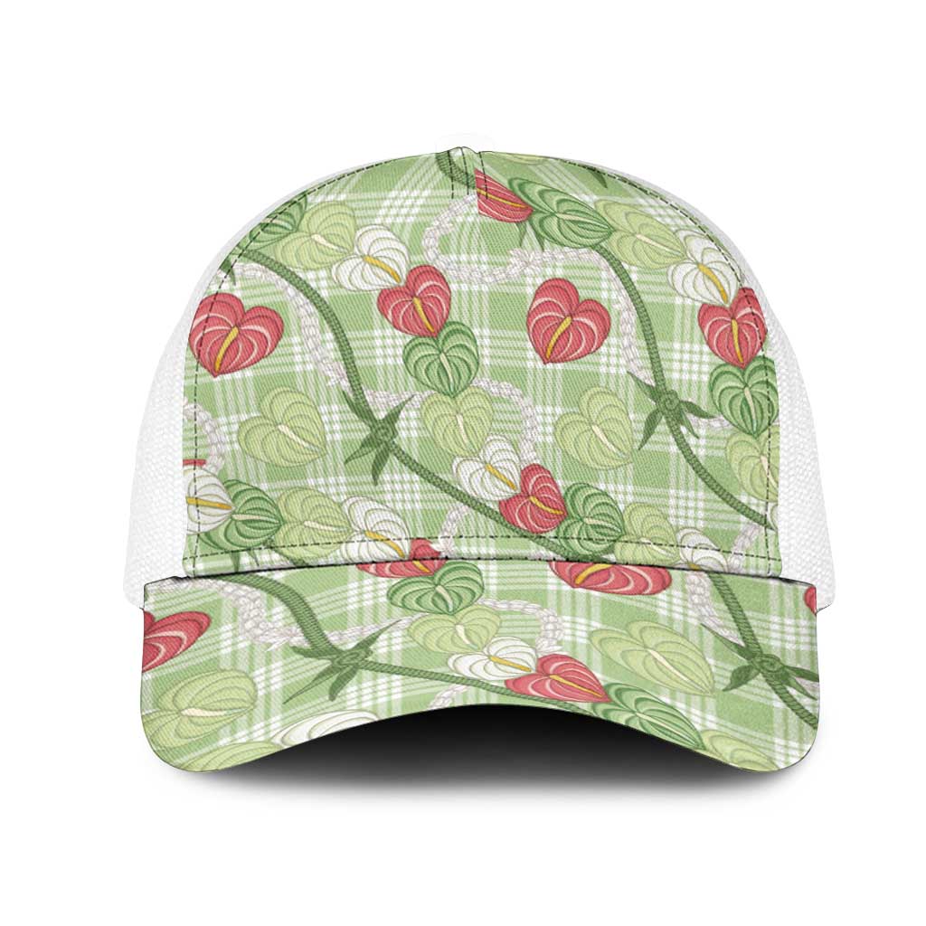 Anthurium Pikake Ti Leaf Palaka Mesh Trucker Cap Green Version