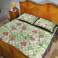 Anthurium Pikake Ti Leaf Palaka Quilt Bed Set Green Version LT01 - Polynesian Pride