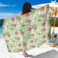 Anthurium Pikake Ti Leaf Palaka Sarong Green Version LT01 One Size 44 x 66 inches Green - Polynesian Pride