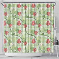 Anthurium Pikake Ti Leaf Palaka Shower Curtain Green Version